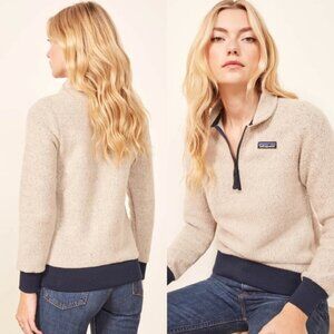 Patagonia Worn Wear Women's Woolyester Fleece Pullover 1/4 Zip sz m